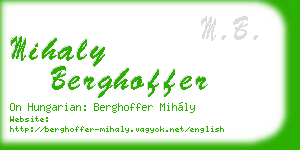 mihaly berghoffer business card