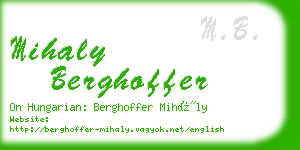 mihaly berghoffer business card